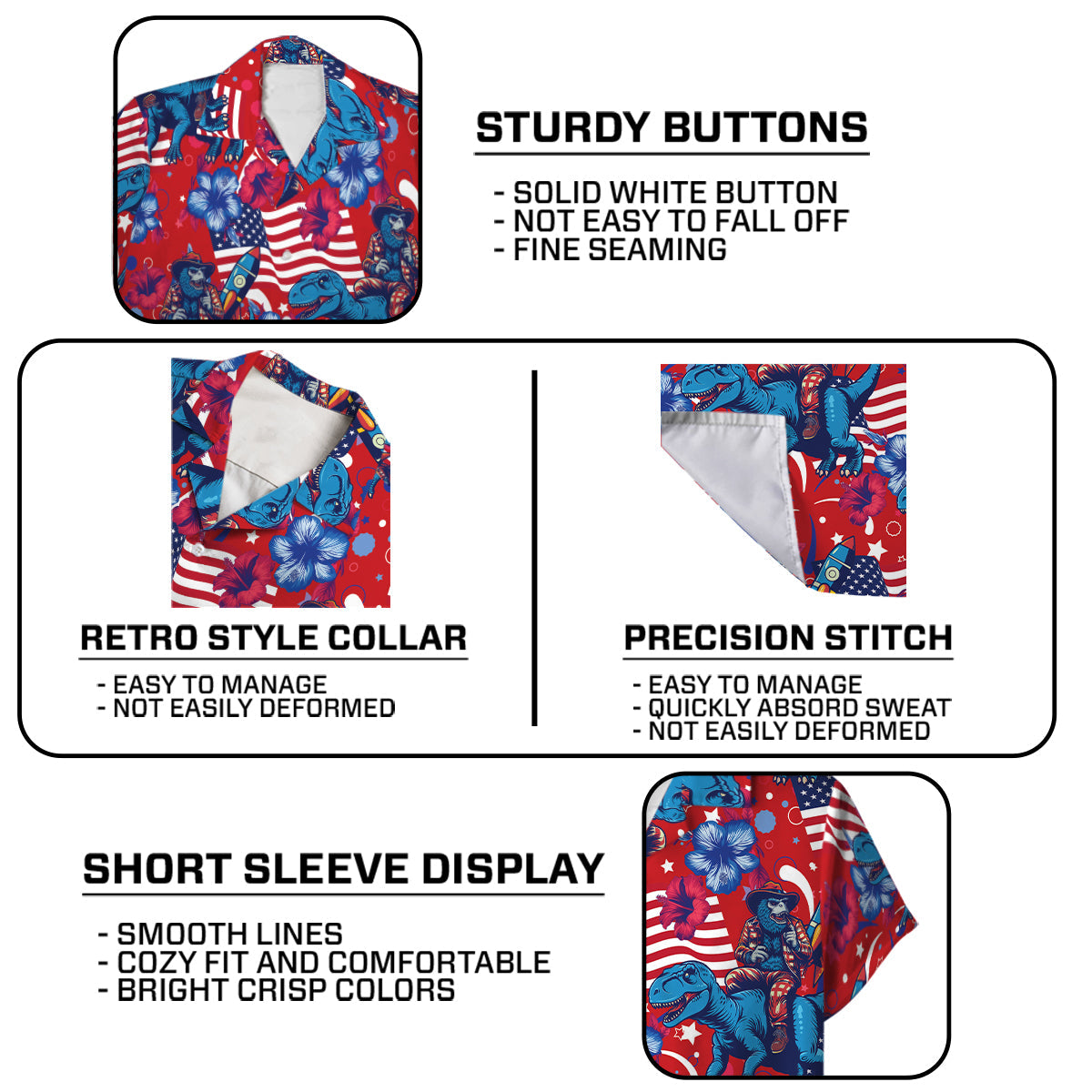 Bigfoot Dinosaur American Hawaiian Shirts, Bigfoot Hawaiian Shirt, Bigfoot Independence Day Shirt, Aloha Summer Beach Shirt & Shorts