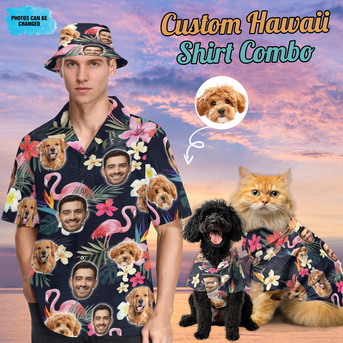 Petthouse | Custom Hawaiian Shirt With Face Funny Tropical Floral Hawaiian Shirts For Men