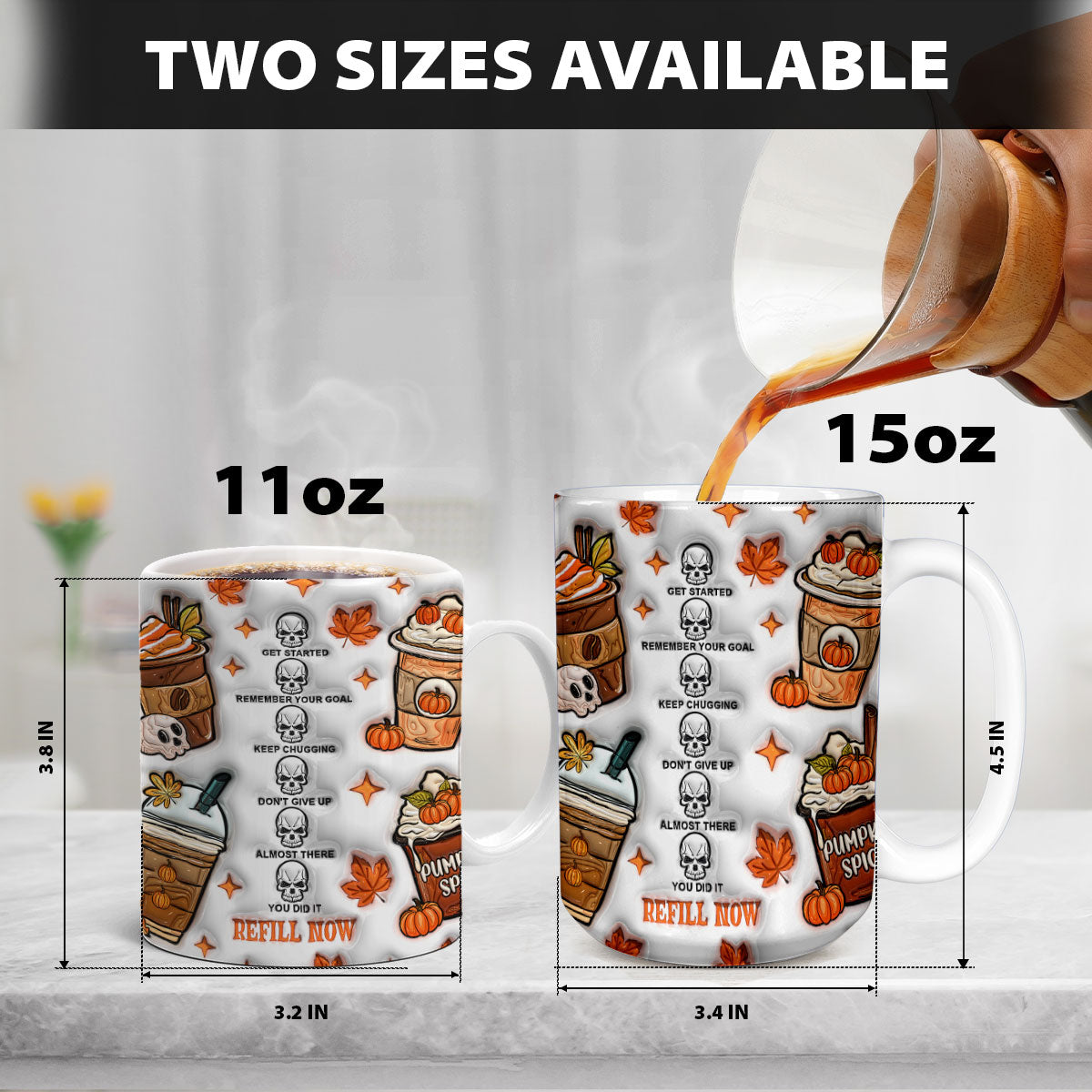Petthouse | Pumpkin Spice 3d Inflated Mug, Coffee Fall Mug, Pumpkin Spice Latter Mug, Autumn Mug