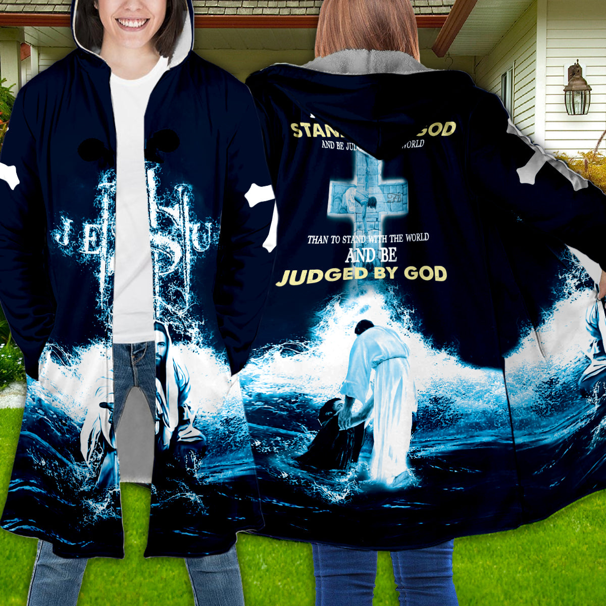 Petthouse | Jesus Saves My Life Hooded Blanket Be Judged By God Hooded Cloak Christian Gift Idea