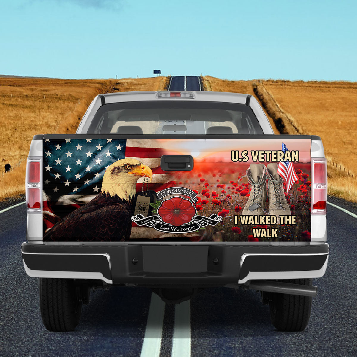Petthouse | Eagle American In Memorial Lest We Forget Us Veteran I Walked The Walk Tailgate Wrap