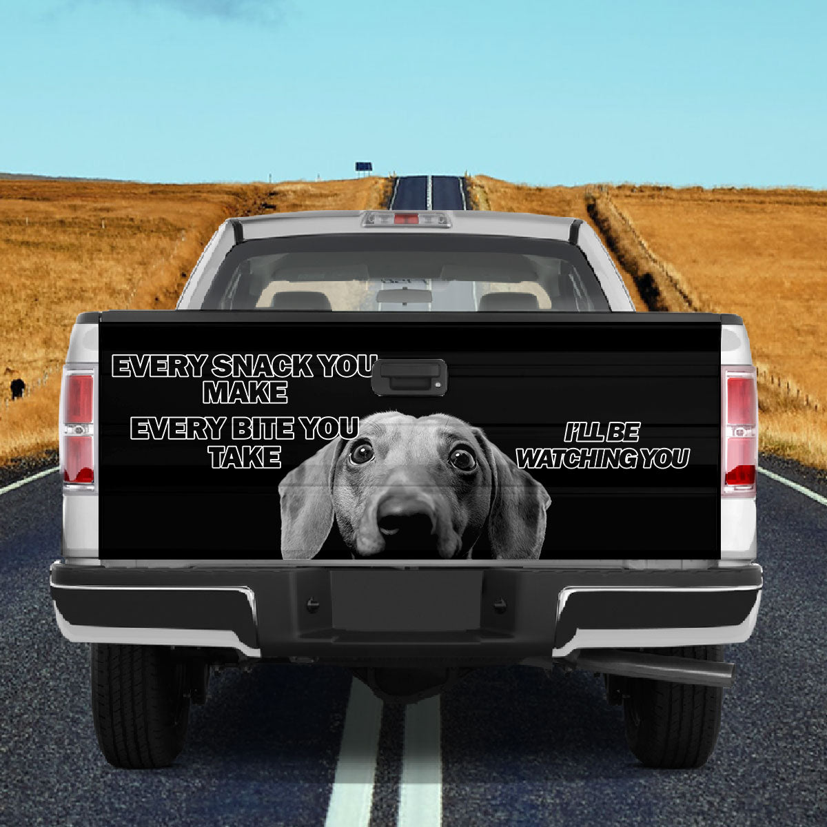 Petthouse | Dachshund Tailgate Wrap Dachshund Every Snack You Make I'll Be Watching You Wrap Sticker