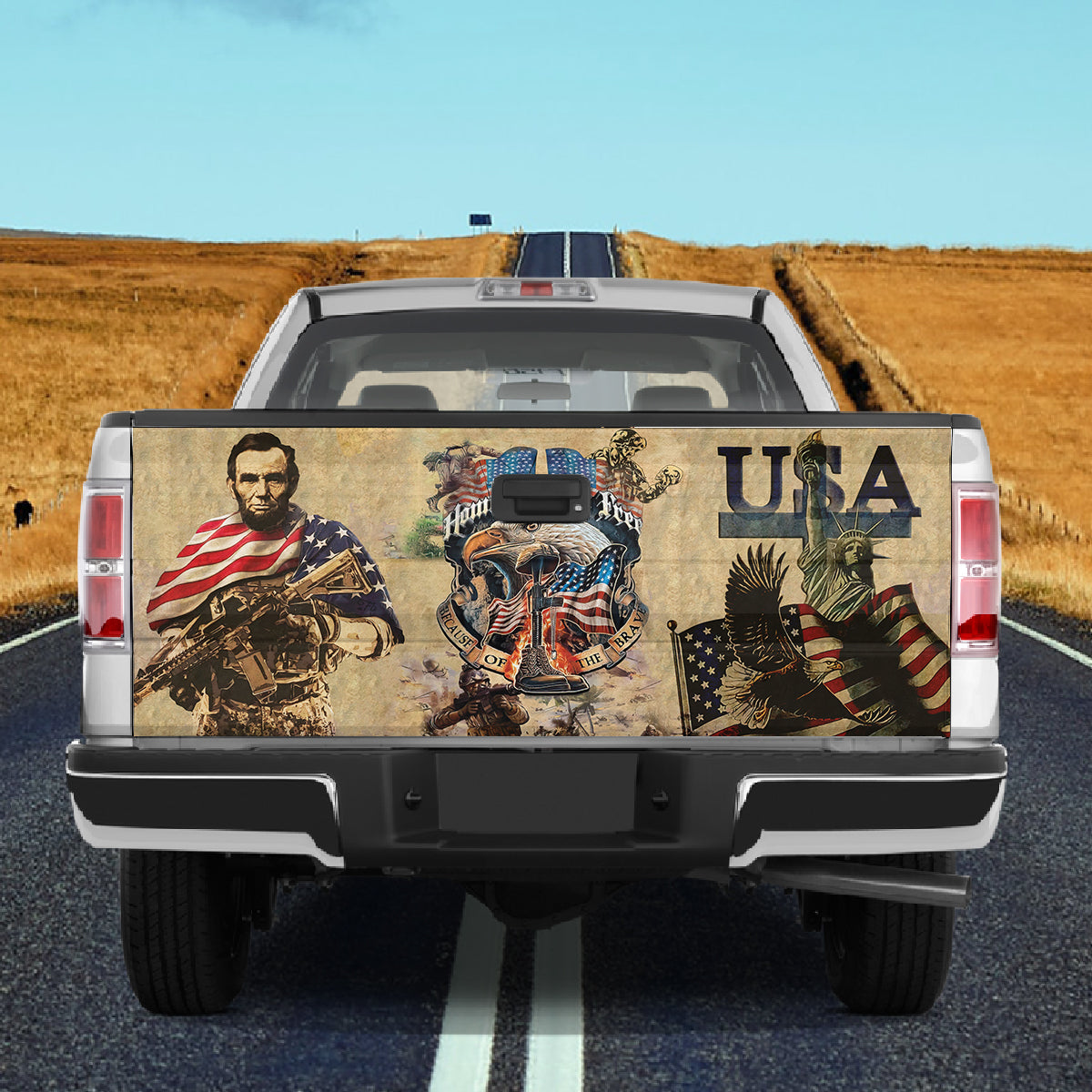 Petthouse | Usa Liberty Statue Home Of The Free Tailgate Wrap American Because Of The Brave