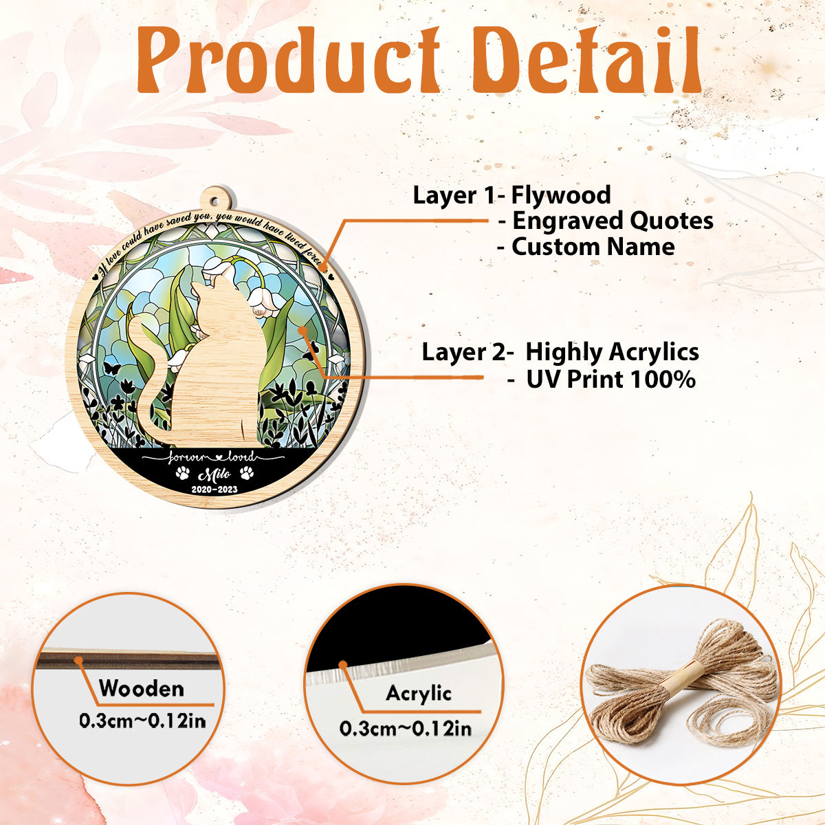 Petthouse | Cat Memorial Suncatcher, Personalized With Cat Breed, Loss Of Cat Sympathy, Gift For Cat Lovers