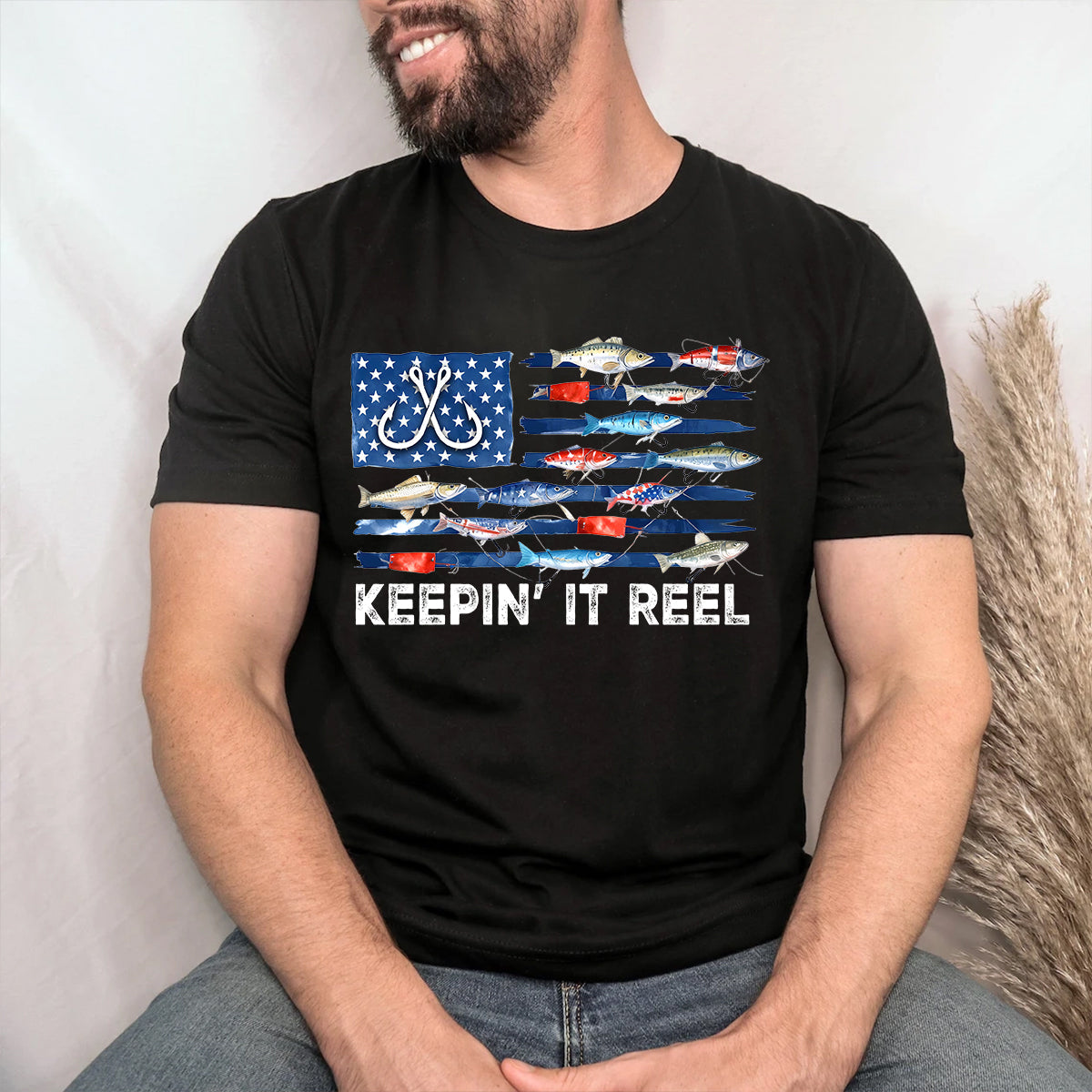 America Fish Flag Shirt, Keep It Reel Fishing Shirt, 4th Of July Bass Fishing Sweatshirt Hoodie, Fishing Gift Mug