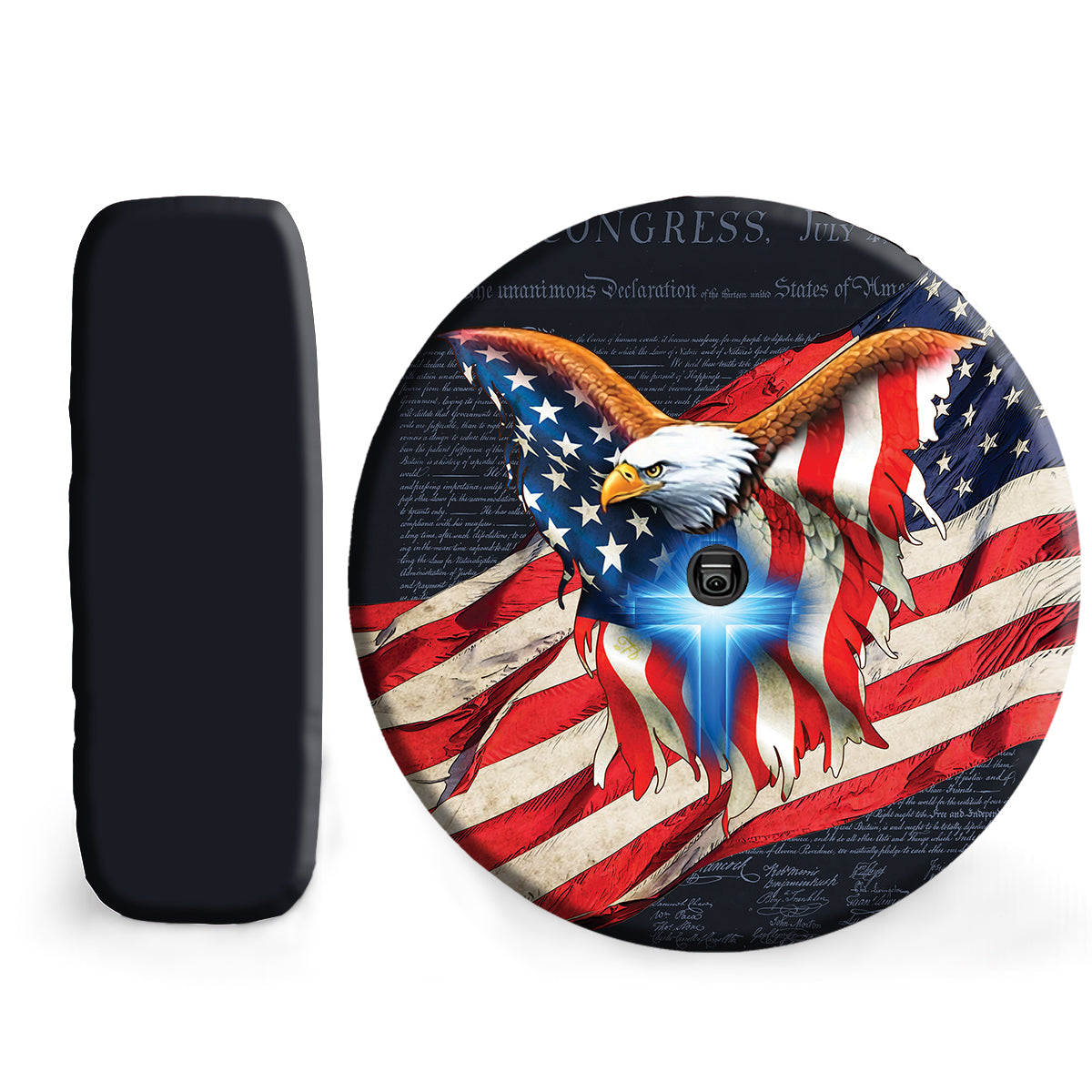 Petthouse | Eagle American Flag Spare Tire Cover Waterproof American Patriot Independence Car Tire Covers