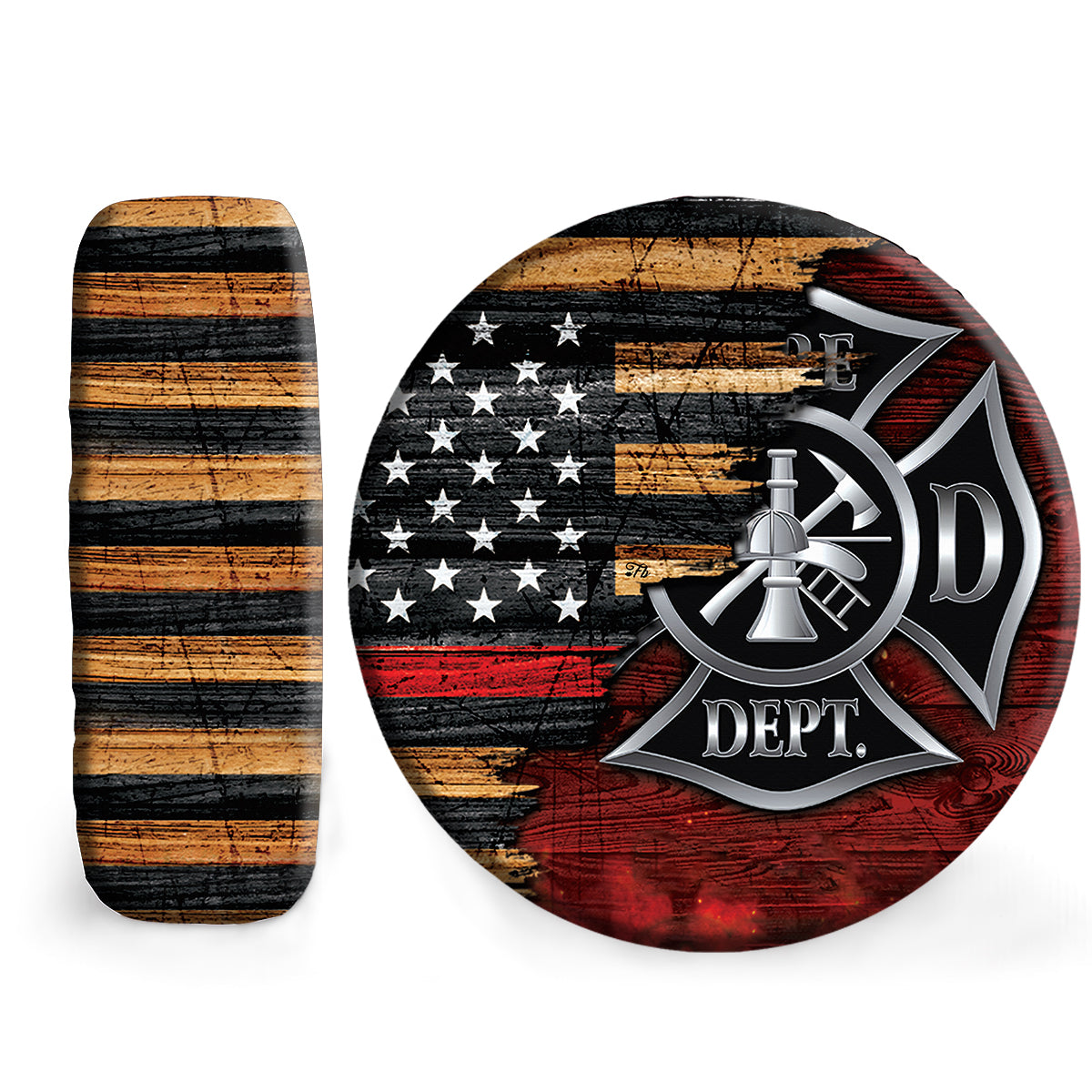 Petthouse | Firefighter Symbol Cover Firefighter Tire Cover American Wood Bar Cover Car Decoration