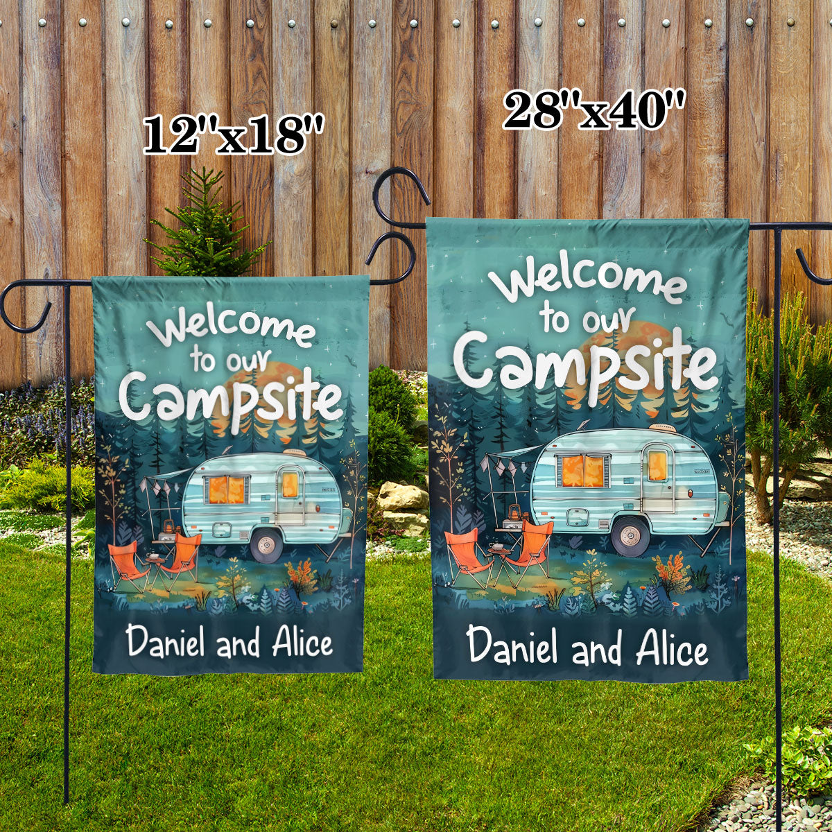 Petthouse | Personalized Camping Flag, Custom Garden Flag, Welcome To Our Camper Flag, Campsite Flag, Camping Gift