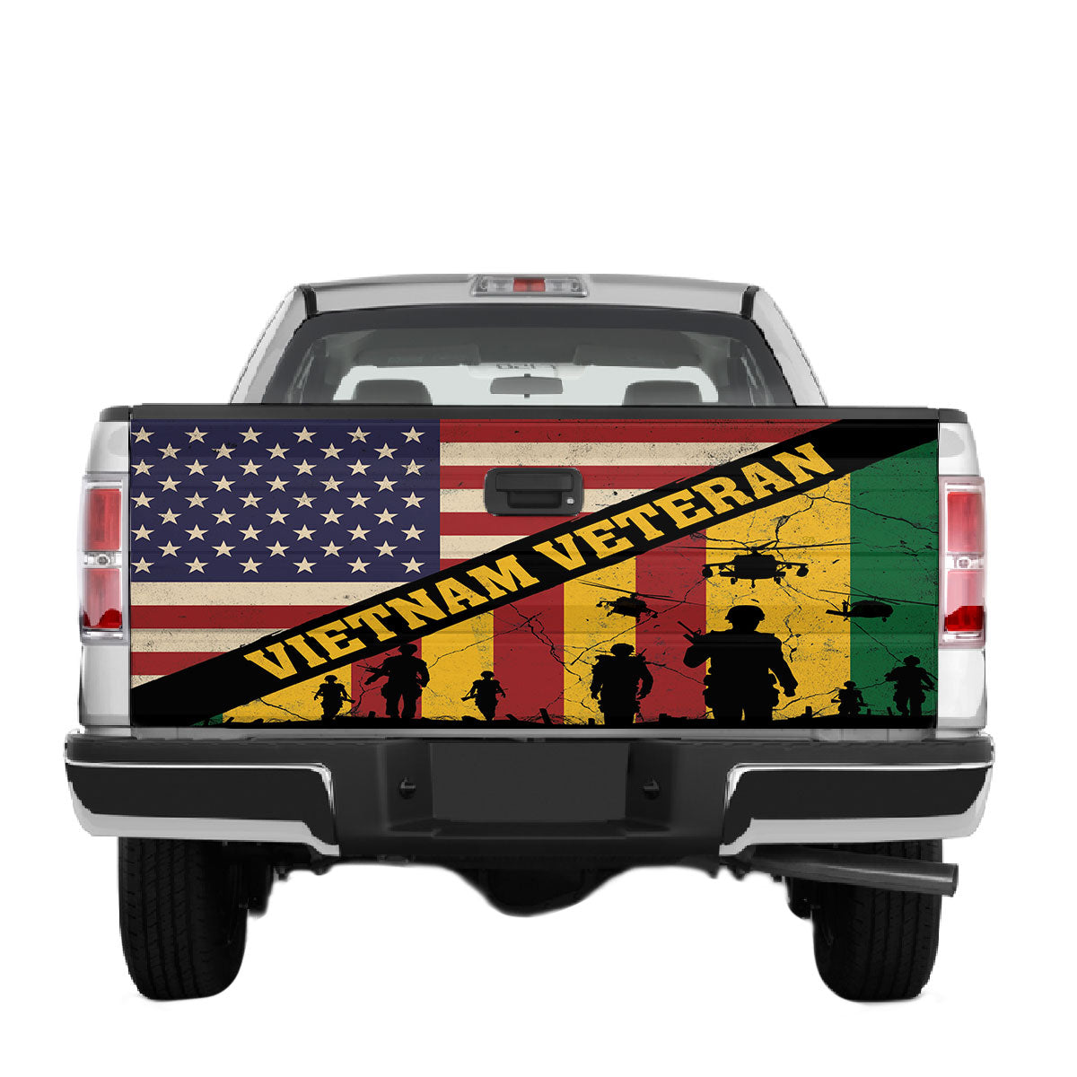 Petthouse | Vietnam Veteran Truck Tailgate Wrap American Flag Tailgate Vinyl Graphic Wrap Car Decorations