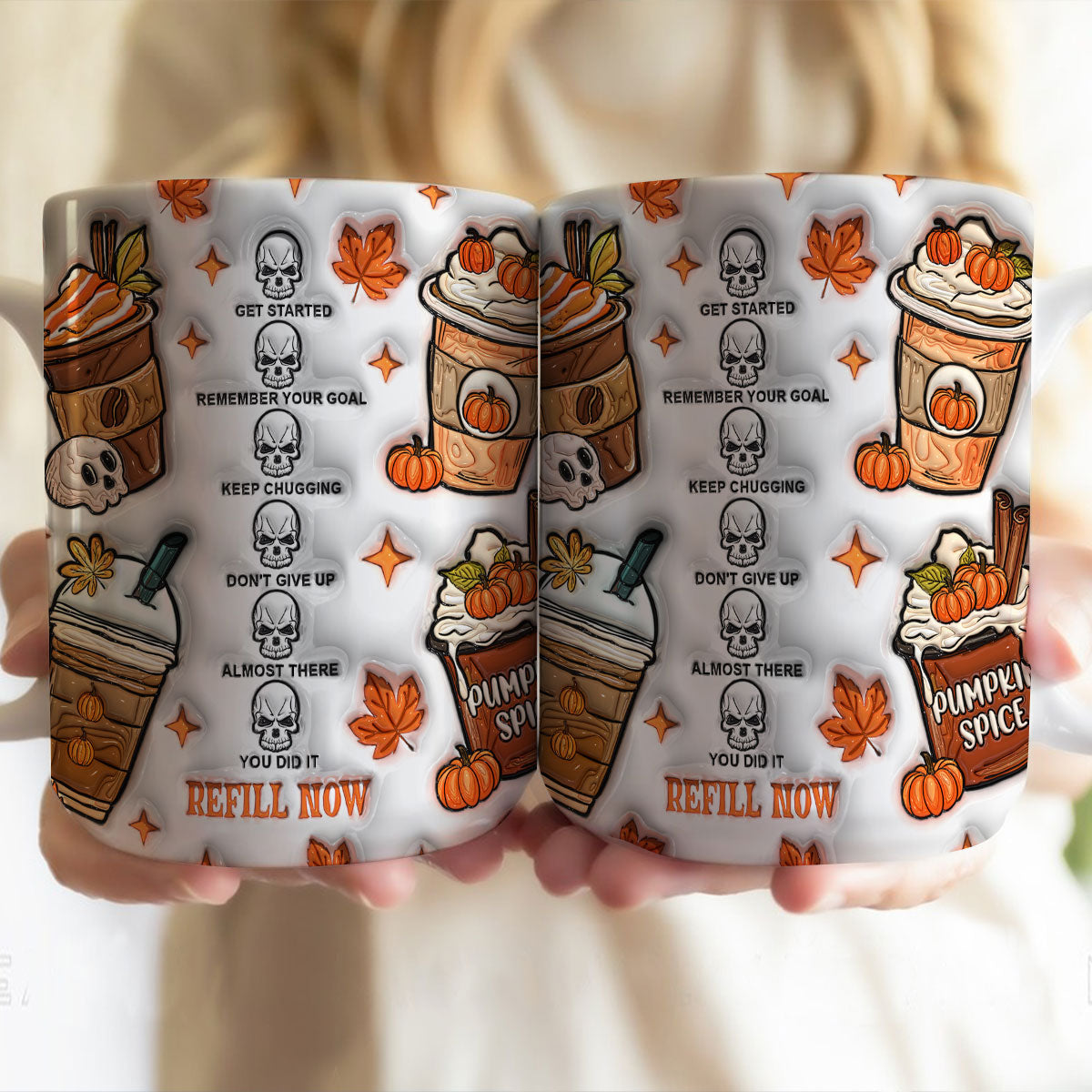 Petthouse | Pumpkin Spice 3d Inflated Mug, Coffee Fall Mug, Pumpkin Spice Latter Mug, Autumn Mug