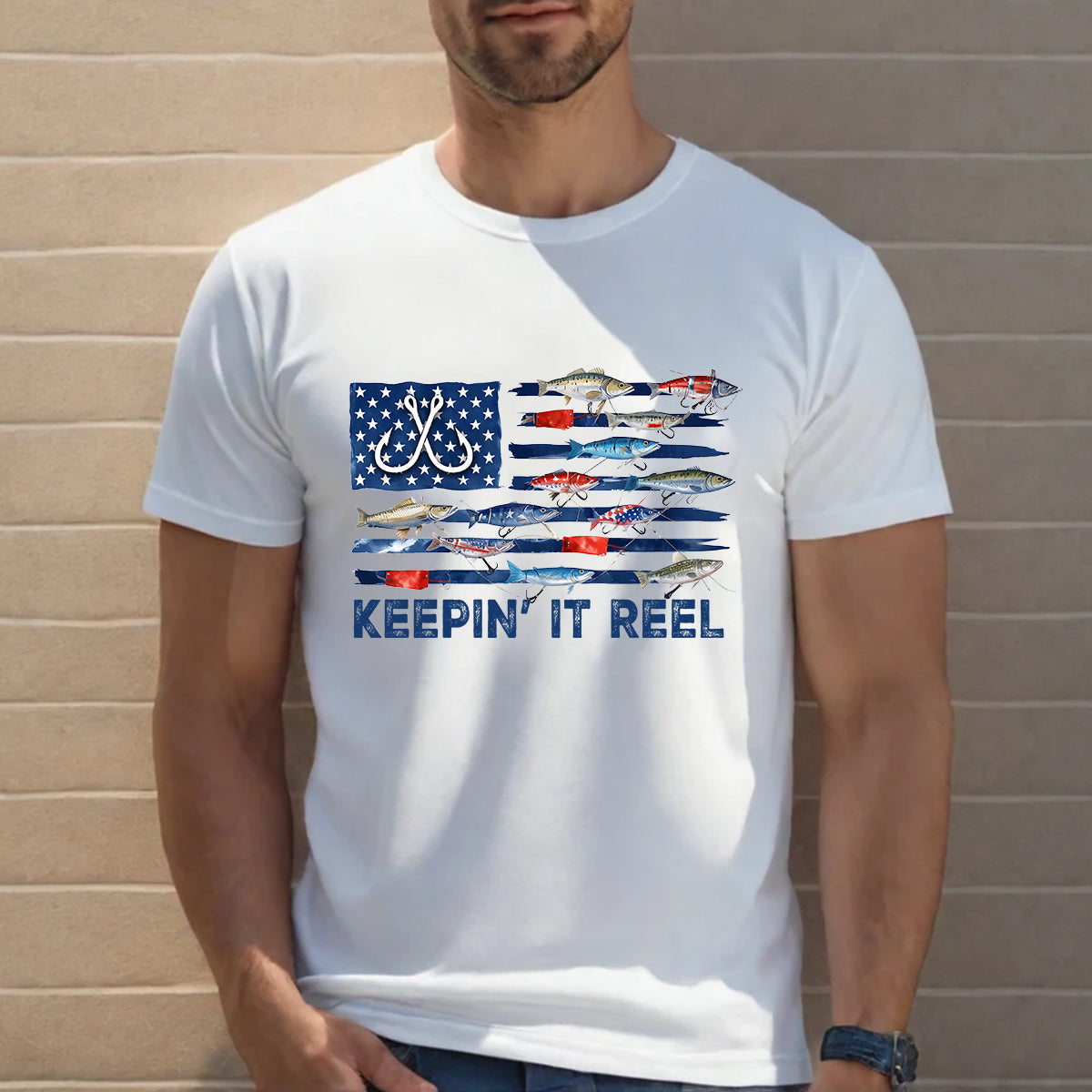 America Fish Flag Shirt, Keep It Reel Fishing Shirt, 4th Of July Bass Fishing Sweatshirt Hoodie, Fishing Gift Mug