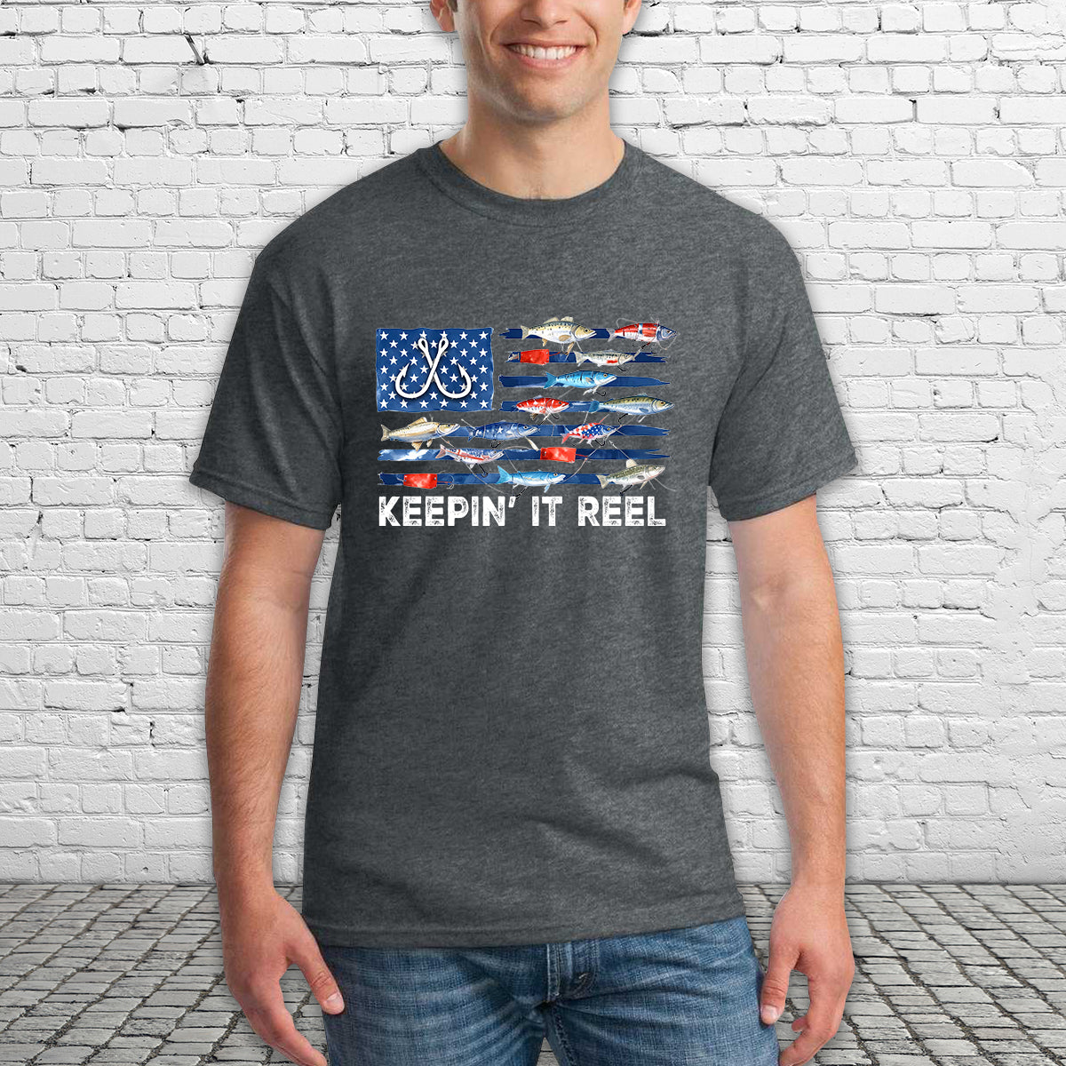 America Fish Flag Shirt, Keep It Reel Fishing Shirt, 4th Of July Bass Fishing Sweatshirt Hoodie, Fishing Gift Mug