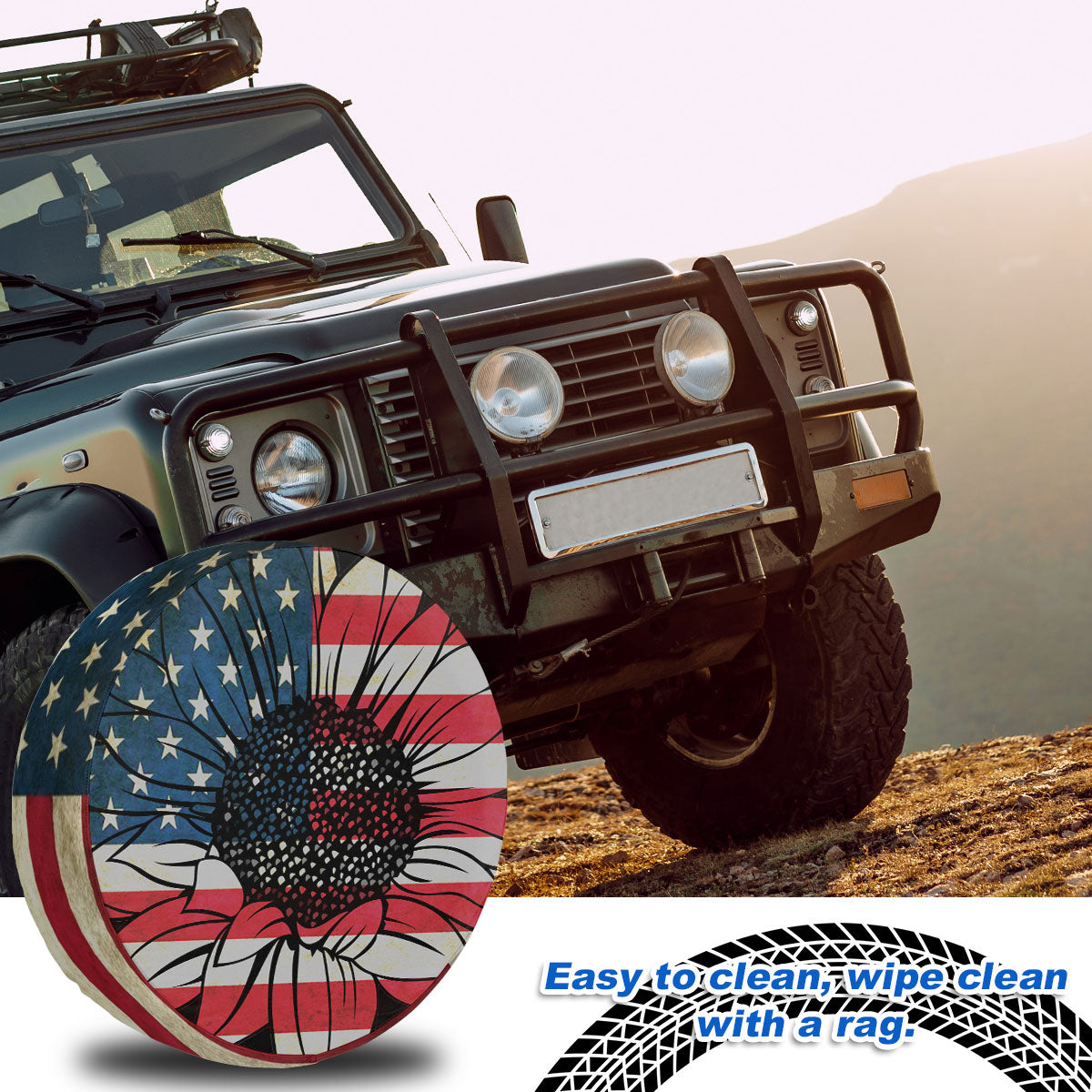Petthouse | American Flag Custom Tire Cover Us Independence Day Universal Spare Tire Cover Patriotic Gifts