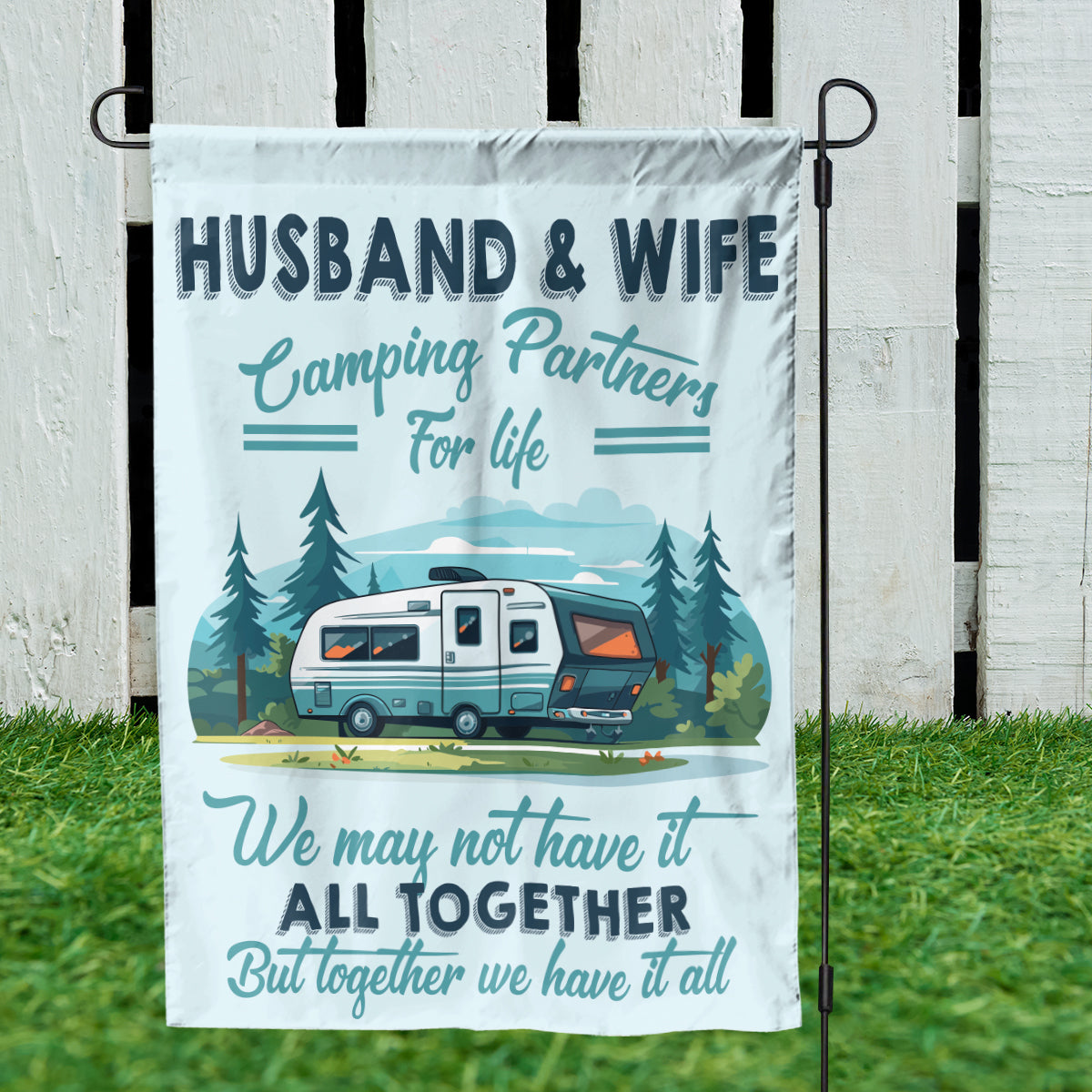 Petthouse | Husband And Wife Camping House Flag, Camping Partners Garden Flag, Family Flag, Outdoor Decor Gifts