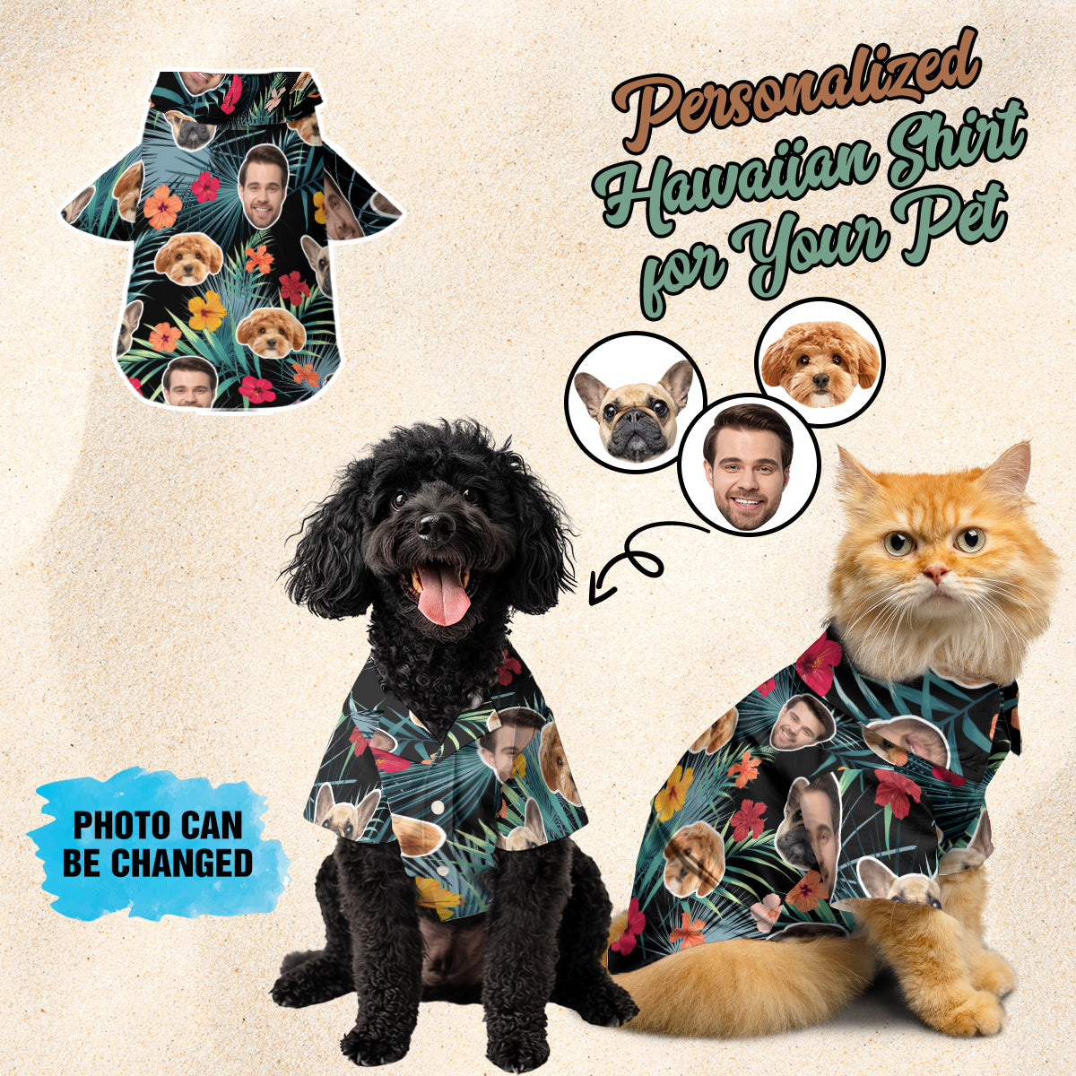 Petthouse | Custom Tropical Floral Hawaiian Shirt With Face, Aloha Beach Tropical Flower Shirts