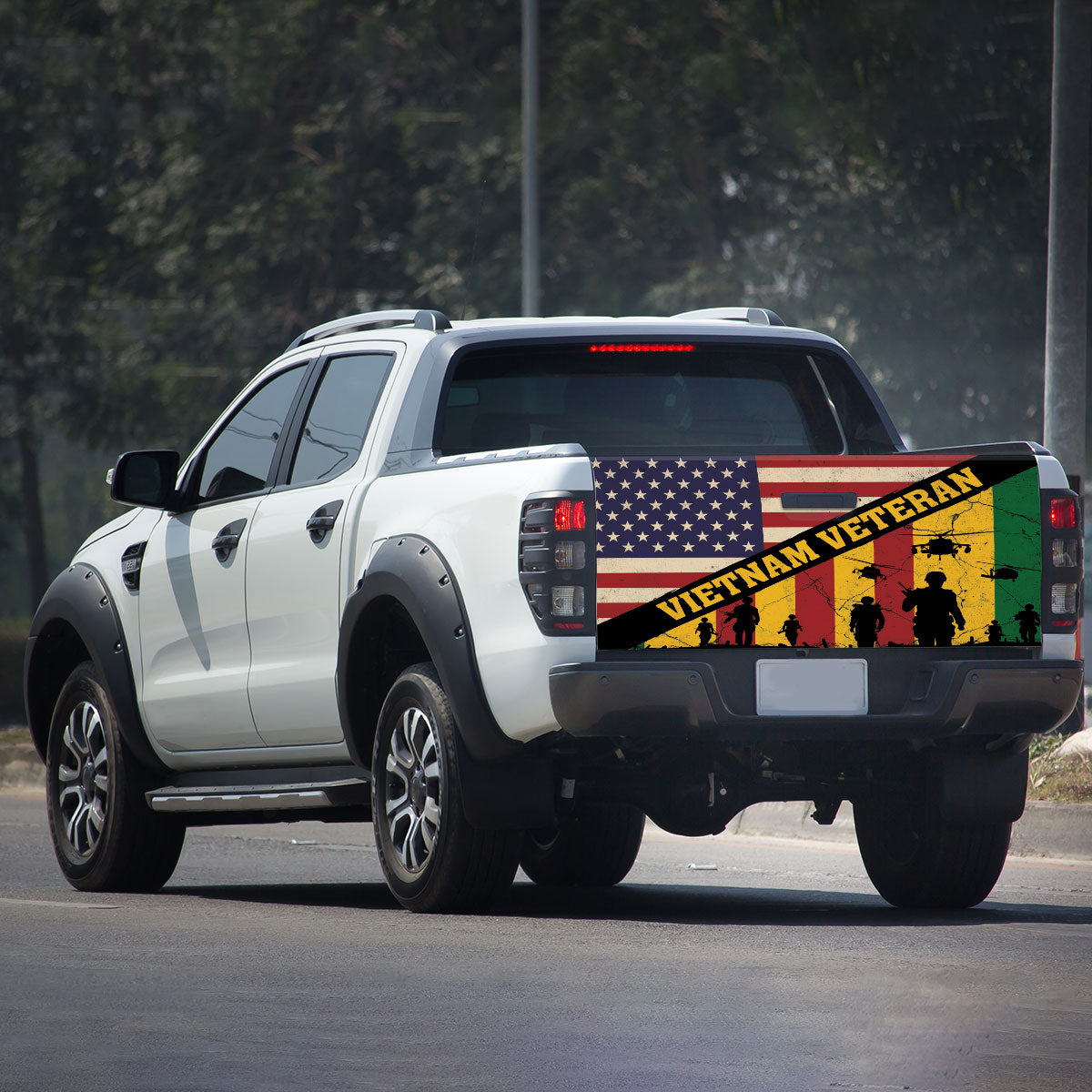 Petthouse | Vietnam Veteran Truck Tailgate Wrap American Flag Tailgate Vinyl Graphic Wrap Car Decorations