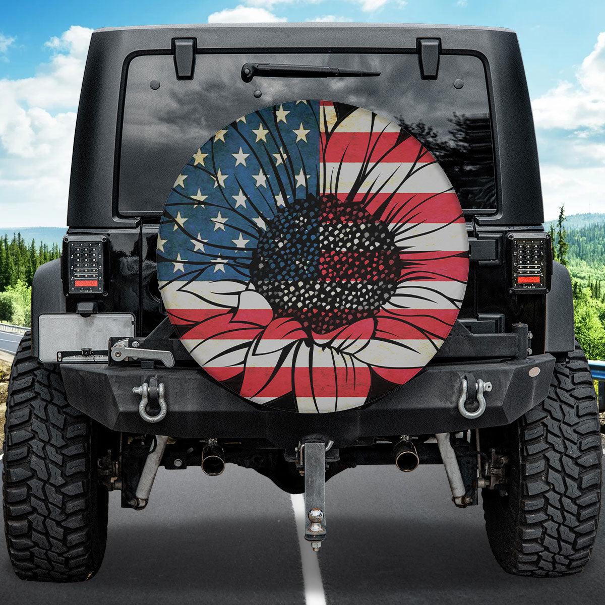 Petthouse | American Flag Custom Tire Cover Us Independence Day Universal Spare Tire Cover Patriotic Gifts