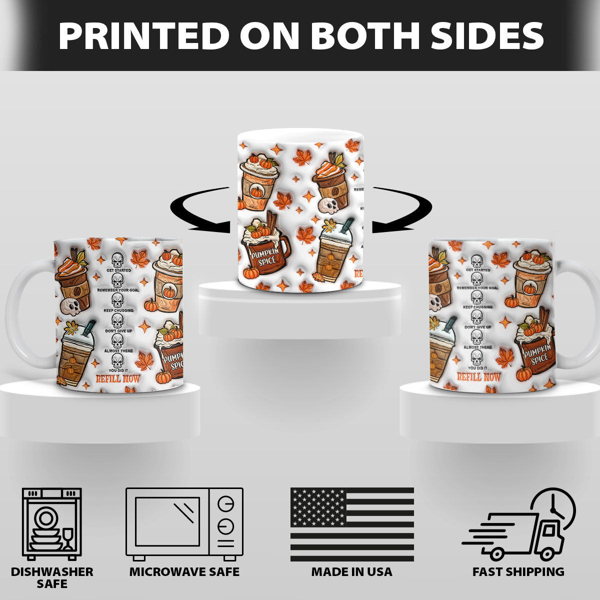 Petthouse | Pumpkin Spice 3d Inflated Mug, Coffee Fall Mug, Pumpkin Spice Latter Mug, Autumn Mug