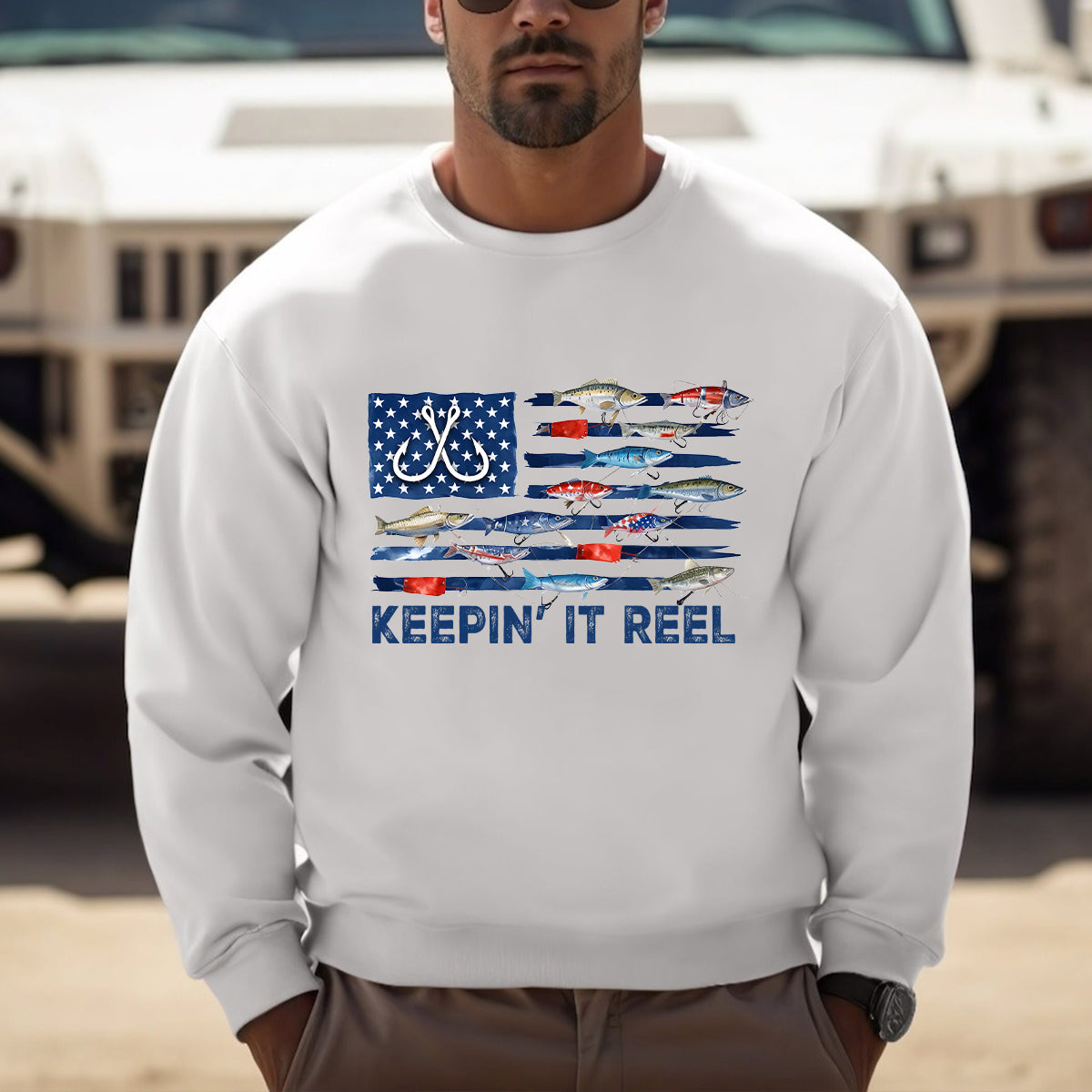 America Fish Flag Shirt, Keep It Reel Fishing Shirt, 4th Of July Bass Fishing Sweatshirt Hoodie, Fishing Gift Mug