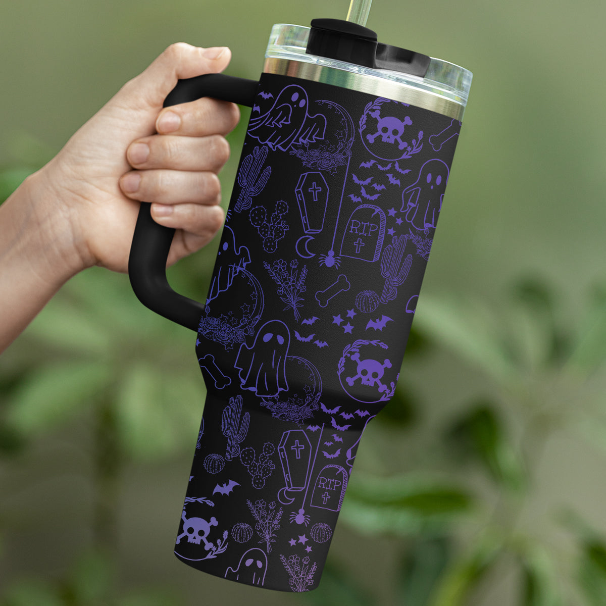 Petthouse | Halloween Doodles 40oz Tumbler, Ghost Tumbler, Viral Halloween Tumbler, Spooky Vibes