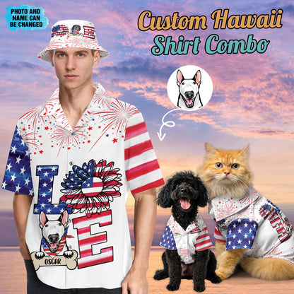 Petthouse | Personalized Dog Lover Hawaiian Shirt, 4th Of July Independence Day, Gift Pet Lovers