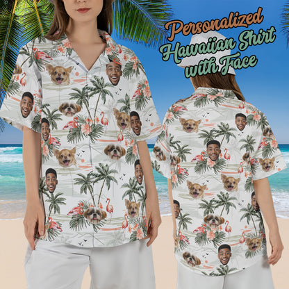 Petthouse | Custom Hawaiian Shirt With Face For Men, Funny Tropical Floral Summer Button Down