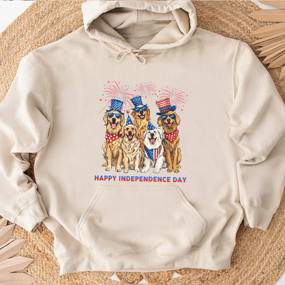 Petthouse | Golden Retriever 4th Of July Shirt, Dog Flag Independence Cute Dog Mom Fourth Of July