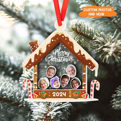 Petthouse | Personalized Face Family Shake Ornament, 2024 Family Shaker Ornament, Gift For Family