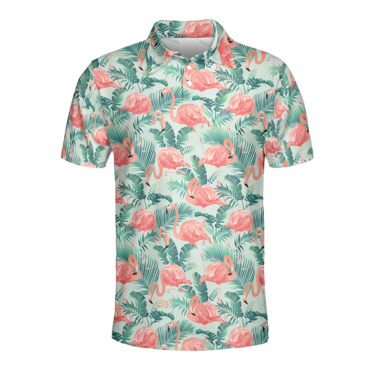 Petthouse | Flamingo Tropical Pattern Polo Shirt, Flamingo Animal Lovers Gift Unisex Polo Shirt