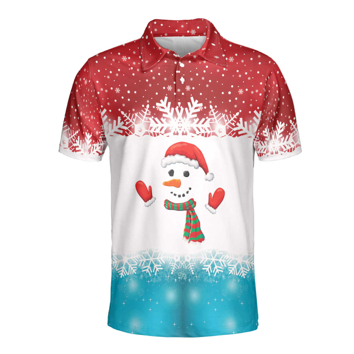 Petthouse | Cute Snowman Polo Shirt Christmas Snow Pattern Shirt Merry Christmas Gift