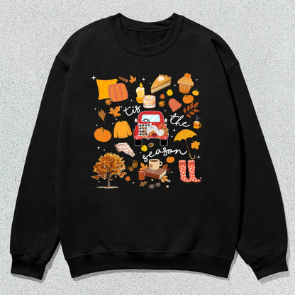 Petthouse | Fall Tis The Season Shirt, Fall Vintage Halloween Doodles T-shirt, Halloween Things Shirt