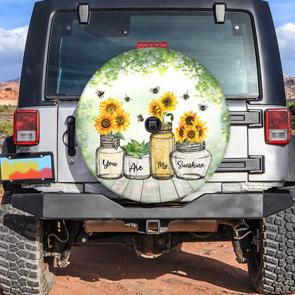 Petthouse | Bee Sunflower Motivation Quote Tire Wheel Protector You Are My Sunshine Daughter Spare Tire Cover