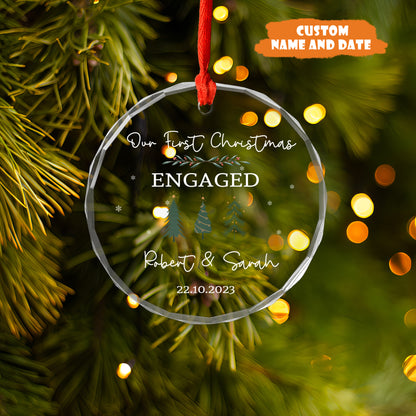 Petthouse | Personalized Engaged Christmas Ornament, Newly Engaged Gift For Christmas, Our First Christmas