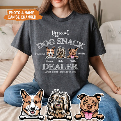 Petthouse | Customized Dog Official Dog Snack Graphic Dog Shirt, Dog Owner Tee, Dog Father Lover Gifts