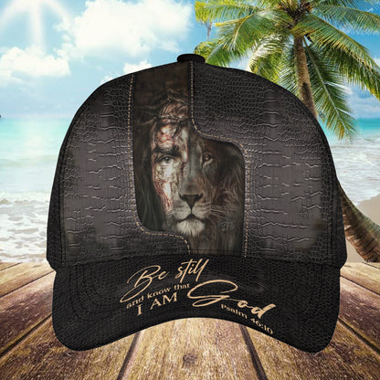 Petthouse | Lion Of Judah Be Still And Know That I Am God Baseball Cap Jesus Lion Cap For Men Christian Hat Birthday