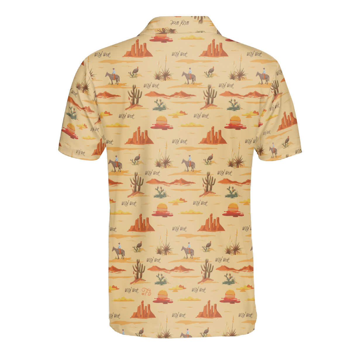 Petthouse | Cactus Cowboys Pattern Printed Polo Shirt, Horse Riding Cactus Lovers Gift