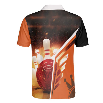 Petthouse | Bowling Polo Shirt, Bowling Strike King Polo Shirt, Bowling Ball Fire Polo Shirt