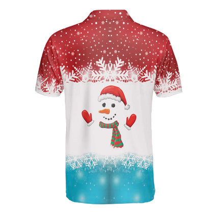 Petthouse | Cute Snowman Polo Shirt Christmas Snow Pattern Shirt Merry Christmas Gift