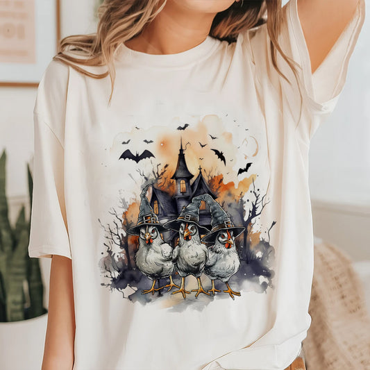 Petthouse | Halloween Chicken Witches Shirt, Vintage Chicken Witches Shirt, Girly Halloween, Chicken Witches