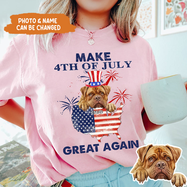 Petthouse | Personalized Dog Independence Day Shirt, Make 4th Of July Great Again, Gift For Dog