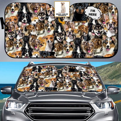 Petthouse | Customize Photo Sun Shade Labrador Retriever I’m Here Car Sunshade Dog Sunshade Car Sun Shade