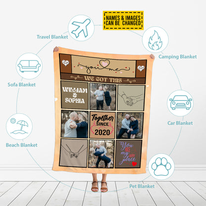 Petthouse | Personalized Together Since Throw Blanket, You And Me Fleece Blanket, Funny Anniversary Travel