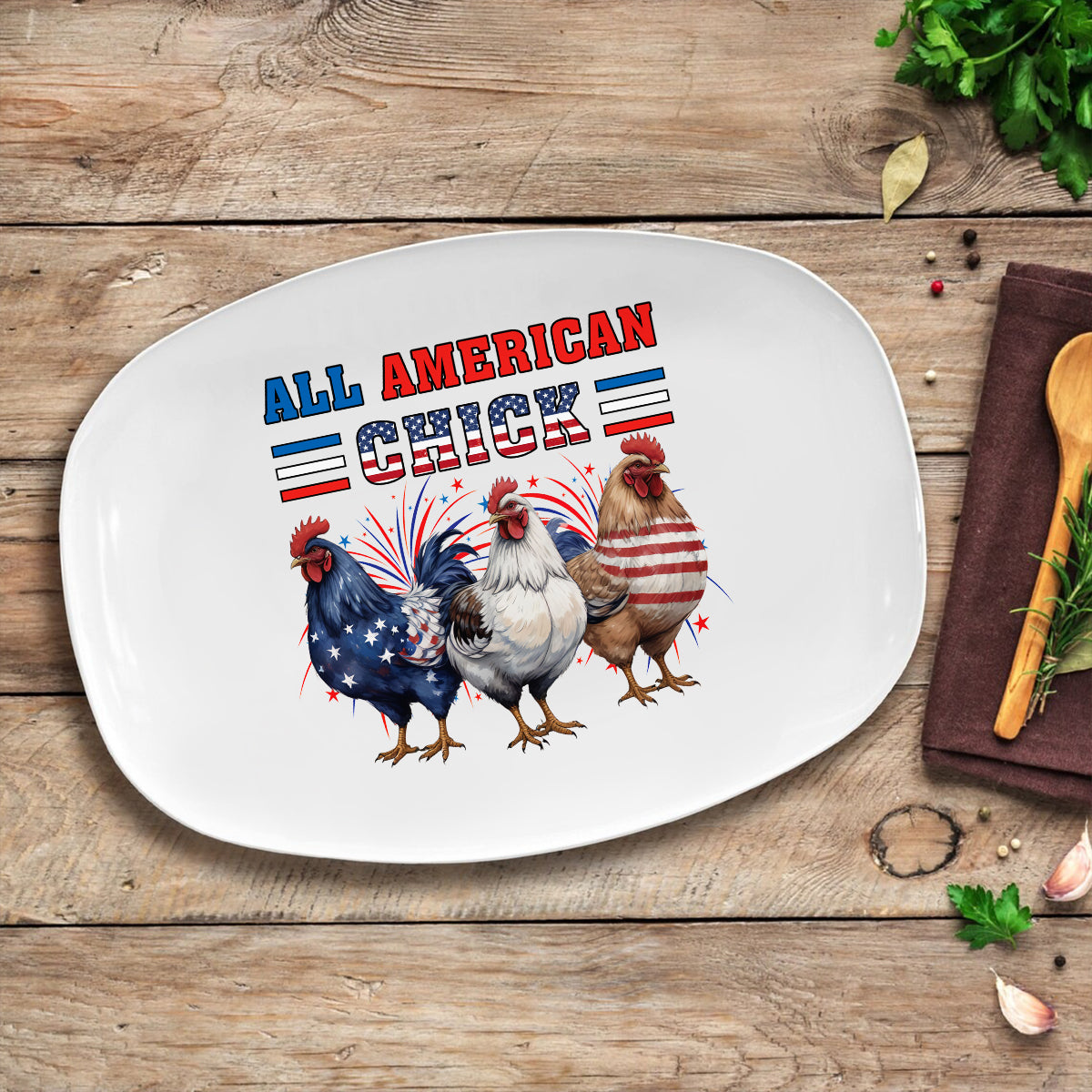 Petthouse | Grilling Plate For Independence Day, Chicken American Grilling Plate, Bbq Platter, Independence Day Gift