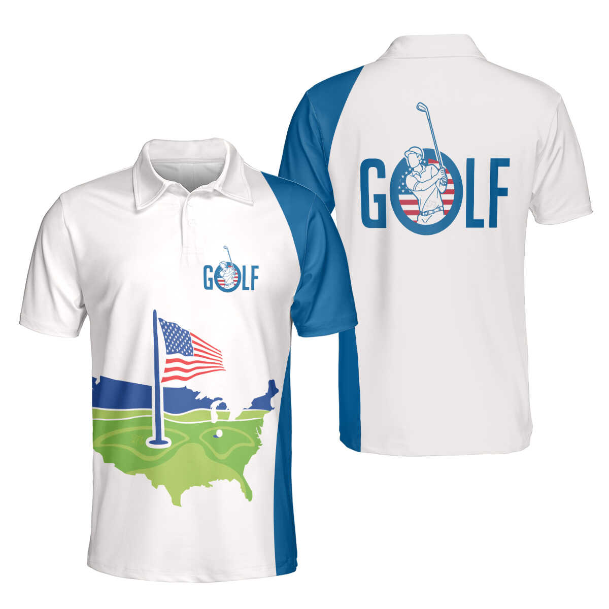 Petthouse | Golf Man Polo Shirt Golf Court Mens Polo Shirt American Golfer Golf Dad Gift