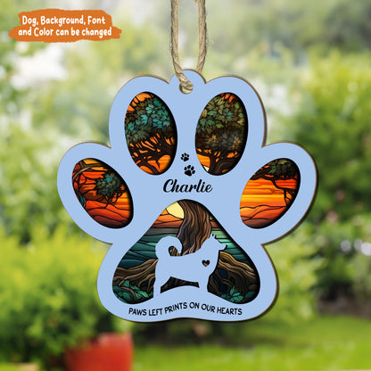 Petthouse | Personalized Tree Of Life Dog Memorial Gifts For Loss Of Dog, Paw Print Memorial Suncatcher