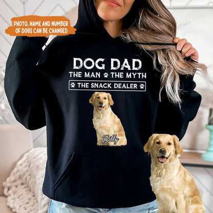 Petthouse | Dog Dad The Man The Myth The Snack Dealer Personalized Custom Photo Dog Dad Shirt