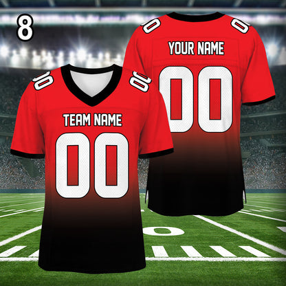 Petthouse | Custom Football Team Jersey Shirt, Personalized Football Jersey, V-neck Short Sleeve Jersey Shirt, Football Jerseys