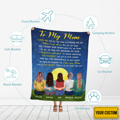 Petthouse | Personalized To My Mom Travel Blanket, I Love You For All The Times, Funny Mother's Day Throw Blanket