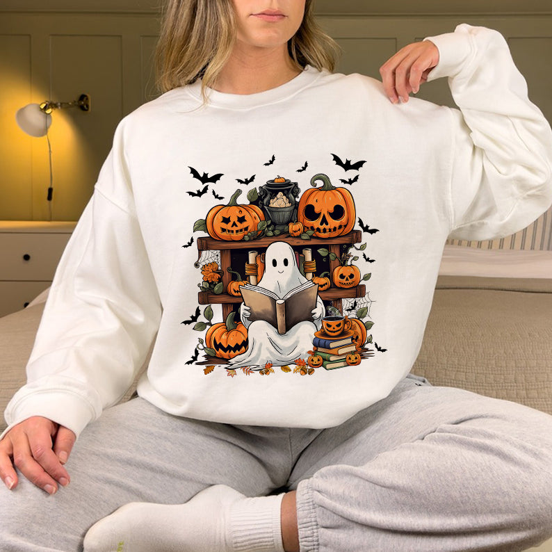 Petthouse | Ghost Book Reader Shirt, Reading Tee Book Lovers, Halloween Boo Reading Enthusiast Book