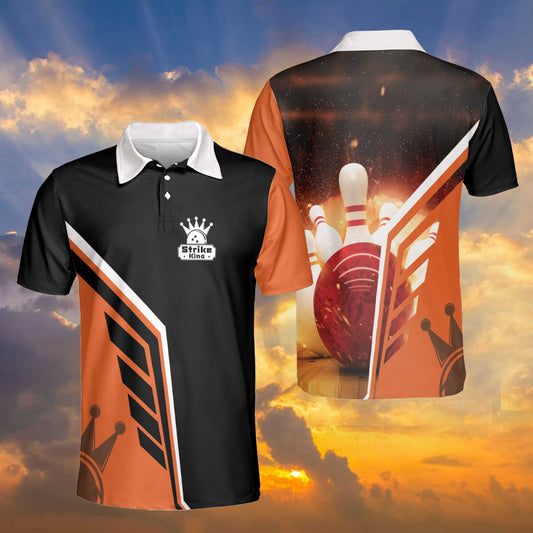 Petthouse | Bowling Polo Shirt, Bowling Strike King Polo Shirt, Bowling Ball Fire Polo Shirt